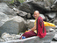 Монах у водопада. Угостил печеньем и расспросил о жизни.